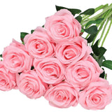 Artificial Silk Roses 25-Piece Bouquet Wedding Decorations Family Gathering - Sky Blue - Size L