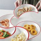 Crescent-Shaped Plate Ceramic Plate Set Party Platter Creative Dish Plate - Black - Size 5PCS In Australia - Darrahopens