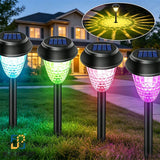 Solar Garden Lights In-Ground Lights Multi-Colour Outdoor Lights Solar Pathway - Black - Size m In Australia - Darrahopens