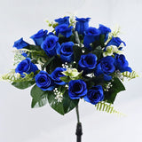 Artificial Rose Bouquet Faux Roses Fake Flowers Home Decor Garden Decoration - Red - Size L