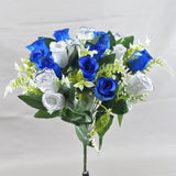 Artificial Rose Bouquet Faux Roses Fake Flowers Home Decor Garden Decoration - white and red - Size L In Australia - Darrahopens