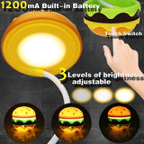 Orange Burger-Shaped Night Light Rechargeable Night Light Touch Switch Night Light 3