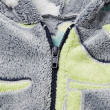 Kids Hooded Onesie - Coral Fleece 220 GSM - Grey Dinosaur - Unisex Size 4