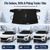 188 x 110cm Car Windscreen Snow Cover 600D Oxford PU Coated Frost Ice Protector for Cars SUVs and Utes In Australia - Darrahopens