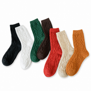 4 Pairs Women’s Wool Blend Socks Mixed Colours Soft Warm Thick Mid Calf Socks for Autumn Winter In Australia - Darrahopens