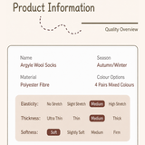 4 Pairs Women’s Wool Blend Socks Mixed Colours Soft Warm Thick Mid Calf Socks for Autumn Winter In Australia - Darrahopens