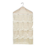 Beige 16 Pocket Hanging Wardrobe Organizer Transparent Storage Bag for Clothes Underwear Socks and Accessories In Australia - Darrahopens