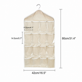 Beige 16 Pocket Hanging Wardrobe Organizer Transparent Storage Bag for Clothes Underwear Socks and Accessories In Australia - Darrahopens