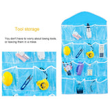 Beige 16 Pocket Hanging Wardrobe Organizer Transparent Storage Bag for Clothes Underwear Socks and Accessories