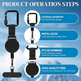 2pcs Retractable Phone Tether, Outdoor Anti-Theft Retractables Phone Lanyard,Phone Lanyard With Secure Locking Clip and 360° Anti-Tangle Design for Travel Hiking Skiing