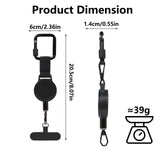 2pcs Retractable Phone Tether, Outdoor Anti-Theft Retractables Phone Lanyard,Phone Lanyard With Secure Locking Clip and 360° Anti-Tangle Design for Travel Hiking Skiing