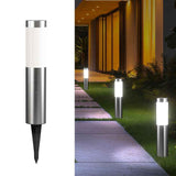 Solar LED Garden Pathway Light Silver Cool White Outdoor Landscape Lamp Waterproof with Automatic Light Sensor for Yard Walkway Driveway 1 Pack In Australia - Darrahopens