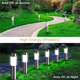 Solar LED Garden Pathway Light Silver Cool White Outdoor Landscape Lamp Waterproof with Automatic Light Sensor for Yard Walkway Driveway 1 Pack In Australia - Darrahopens