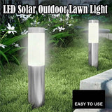 Solar LED Garden Pathway Light Silver Cool White Outdoor Landscape Lamp Waterproof with Automatic Light Sensor for Yard Walkway Driveway 1 Pack In Australia - Darrahopens