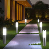 Solar LED Garden Pathway Light Silver Cool White Outdoor Landscape Lamp Waterproof with Automatic Light Sensor for Yard Walkway Driveway 1 Pack In Australia - Darrahopens