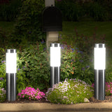 Solar LED Garden Pathway Light Silver Cool White Outdoor Landscape Lamp Waterproof with Automatic Light Sensor for Yard Walkway Driveway 1 Pack