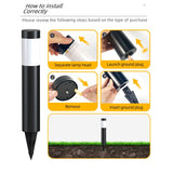 Solar LED Garden Pathway Light Black Cool White Outdoor Landscape Lamp Waterproof with Automatic Light Sensor for Yard Walkway Driveway 1 Pack