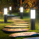 Solar LED Garden Pathway Light Black Cool White Outdoor Landscape Lamp Waterproof with Automatic Light Sensor for Yard Walkway Driveway 1 Pack