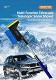 Multi-functional retractable snow and ice removal shovel for cars [with safety hammer]