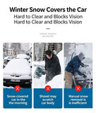 Multi-functional retractable snow and ice removal shovel for cars [with safety hammer]