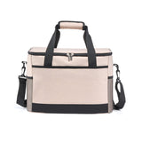 Beige three-layer insulated large capacity insulated refrigerated bag 30L