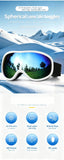 Winter Double-Layer Anti-Fog Spherical Ski Goggles,Sand black+colorful pieces