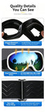 Winter Double-Layer Anti-Fog Spherical Ski Goggles,Sand white+imitation red film