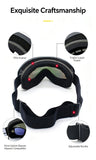 Winter Double-Layer Anti-Fog Spherical Ski Goggles,Sand white+imitation red film