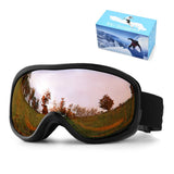 Winter Double-Layer Anti-Fog Spherical Ski Goggles,Sand black+orange plated shallow water sheet In Australia - Darrahopens