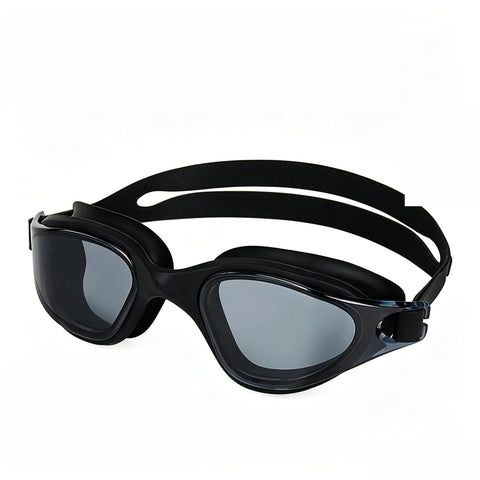High definition silicone waterproof and anti fog adult swimming goggles,black