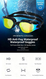 High definition silicone waterproof and anti fog adult swimming goggles,Black Colorful Blue In Australia - Darrahopens