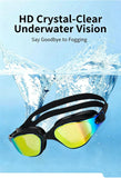 High definition silicone waterproof and anti fog adult swimming goggles,Grey