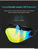 High definition silicone waterproof and anti fog adult swimming goggles,Light blue dazzling color