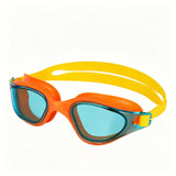High definition silicone waterproof and anti fog adult swimming goggles,Orange-yellow