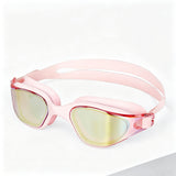 High definition silicone waterproof and anti fog adult swimming goggles,Pink Colorful Gold
