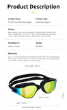 High definition silicone waterproof and anti fog adult swimming goggles,Red Colorful Purple