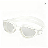 High definition silicone waterproof and anti fog adult swimming goggles,white