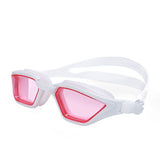 Adult swimming goggles with nano anti fog and waterproof high-definition goggles,White-pink