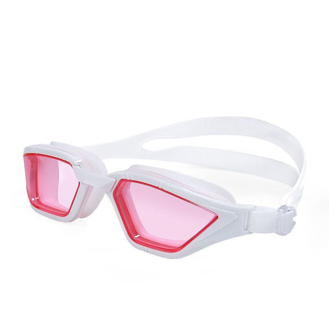 Adult swimming goggles with nano anti fog and waterproof high-definition goggles,White-pink