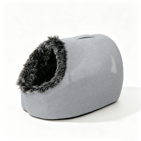 Winter thick and warm, portable plush pet nest,Medium-Gray