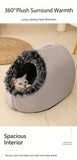 Winter thick and warm, portable plush pet nest,Medium-Gray