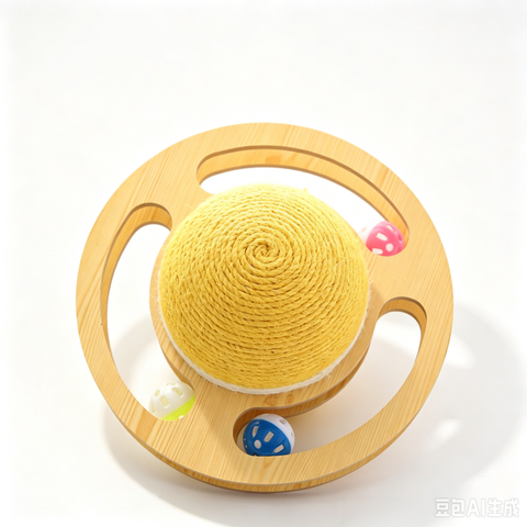 Cat Scratch Ball with Non-Dusting Spinning Bell,large