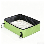 Portable Foldable Cat Litter Box for Travel,small green