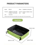 Portable Foldable Cat Litter Box for Travel,small green