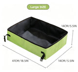 Portable Foldable Cat Litter Box for Travel,small green