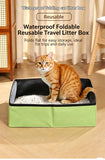 Portable Foldable Cat Litter Box for Travel,large green