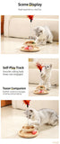 2-Layer Wooden Cat Toy Tumbling Feather Wand