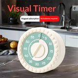 Round Visual Timer - Magnetic Silent Countdown Timer for Kids, Studying, Cooking, Time Management Cute Timer, Perfect for Desktop & Fridge Use.-Rice ear yellow