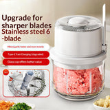 Electric Garlic Chopper and Mincer, Mini Portable Veggie Cutter for Ginger Vegetables Pepper, 350ml Glass Cup Safe 6-Blade Small Vegetable Chopper with Auto Shut-Off In Australia - Darrahopens