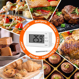 2 Packs Digital Oven Thermometer -58°F to 572°F/-50°C-300°C, Thermometer with Probe, High Low Temperature Alarm, LCD, White